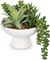7.5” Small Succulents Plants Artificial in Ceramic Pots Potted Faux Succulent Arrangement with High Bowl Planter Fake Desk Succulents Plants for Home Bathroom Shelf Table Indoor Decor